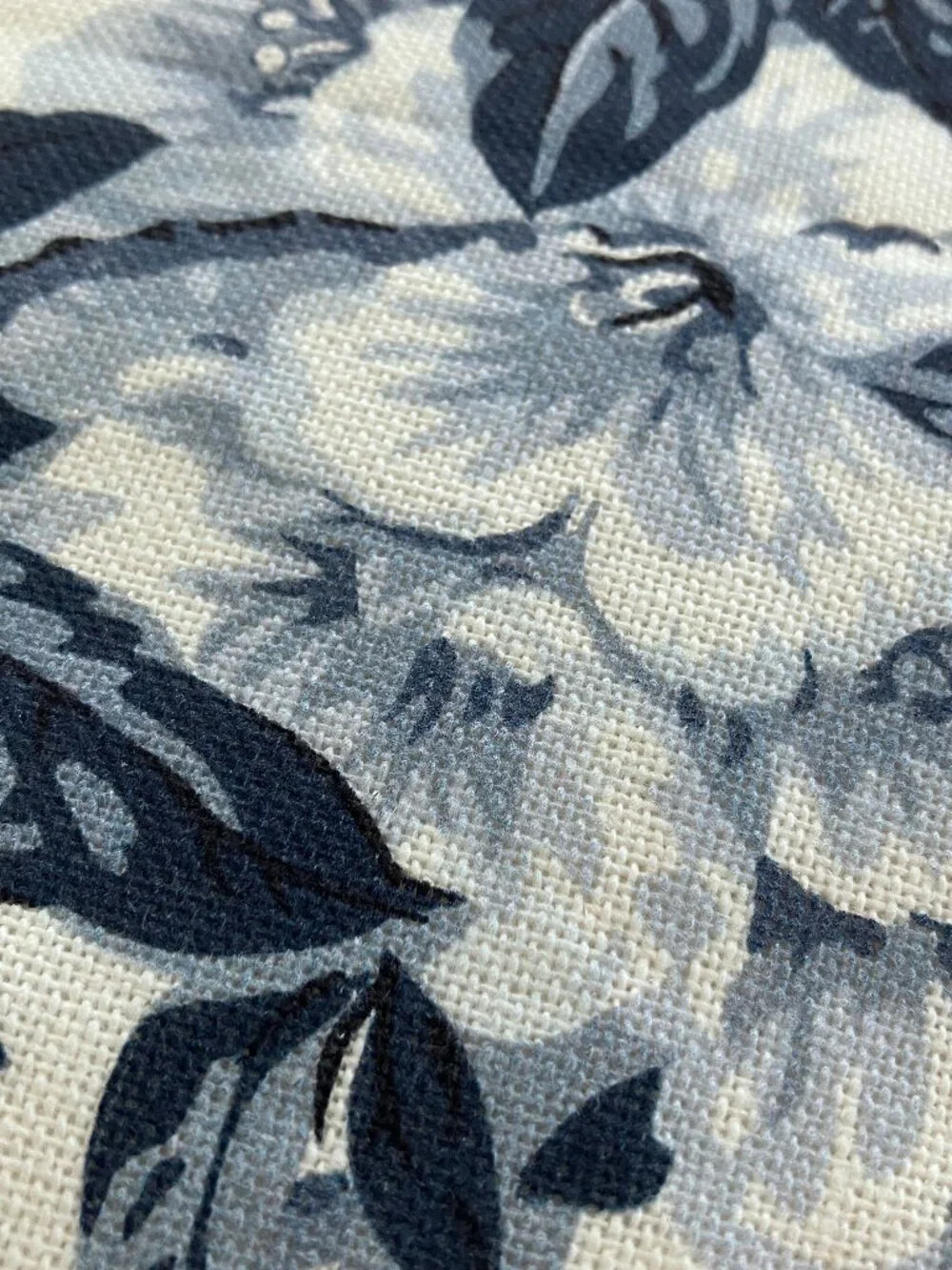 Pottery Barn 2 Blue Garden Floral Toile Curtains Drapes Linen Cotton 50x108